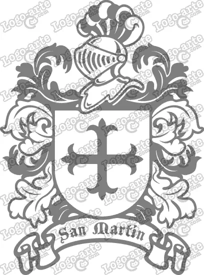 Escudo heráldico del apellido San Martín en vectores para cortar en plotter.