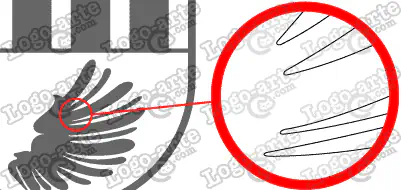 Las puntas y ángulos de este escudo heráldico vectorial están redondeados para facilitar el corte y plotter.