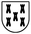 Escudo heráldico vectorial del apellido Torres para grabado CNC en madera, corte en plotter y chorro de arena formato DXF.