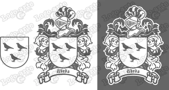Imágenes vectoriales del escudo de armas del apellido Úbeda para descargar.
