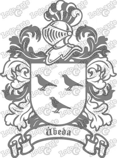 Escudo heráldico del apellido Úbeda en vectores para cortar en plotter.
