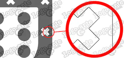 Las puntas y ángulos de este escudo heráldico vectorial están redondeados para facilitar el corte y plotter.