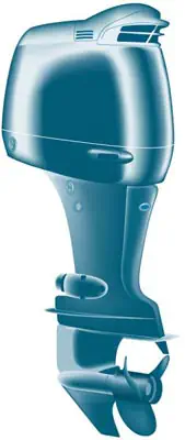 Imagen vectorial de motor fuera borda mostrando sus colores