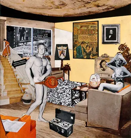 ¿Qué es lo que hace que los hogares de hoy sean tan diferentes, tan atractivos?, obra de Richard Hamilton, 1954
