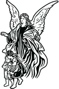 Guardian Angel vector for headstone design and gravestone sandblasting.