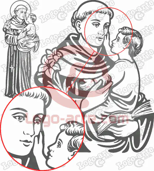 Vector image of Saint Anthony of Padua for cutting plotter.