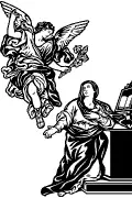 Disegno vettoriale dell'Annunciazione del Signore per plotter, sabbiatura e incisione.