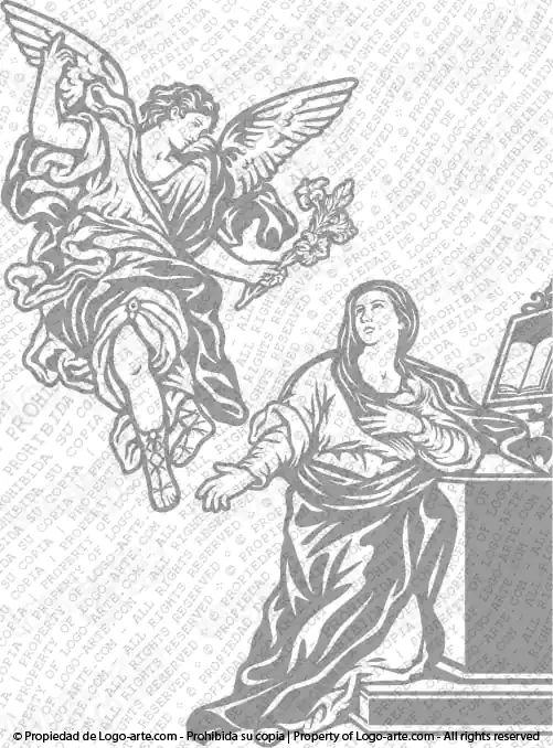 Immagine vettoriale dell'Annunciazione della beata Vergine Maria o del Signore.