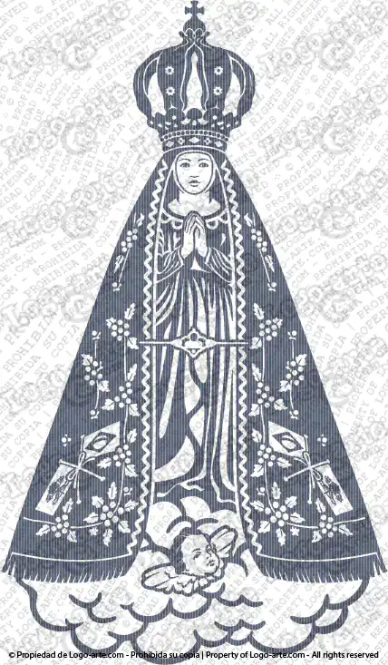 Imagem de Nossa Senhora da Conceição Aparecida vetorizada.