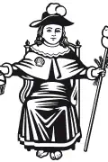 Imagen vectorial del Santo Niño de Atocha para corte de máscaras en plotter, chorro de arena y grabado CNC formato DXF.