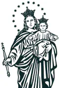 Mary Help of Christians vector for monument engraving and stone CNC.
