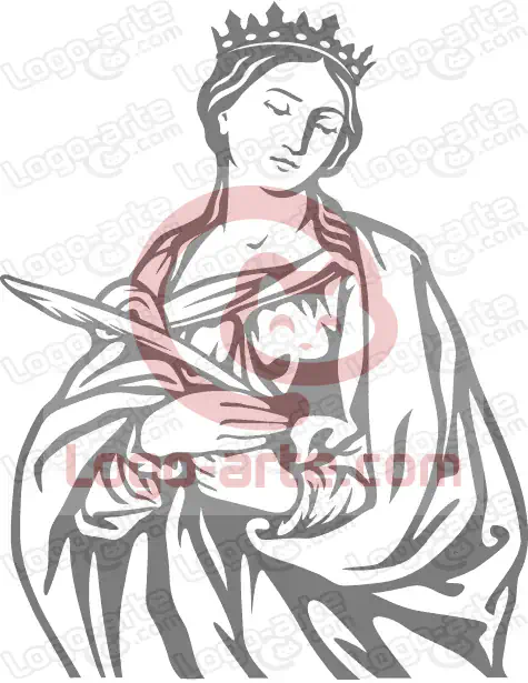 Saint Catherine of Alexandria vector image for cutting and engraving.