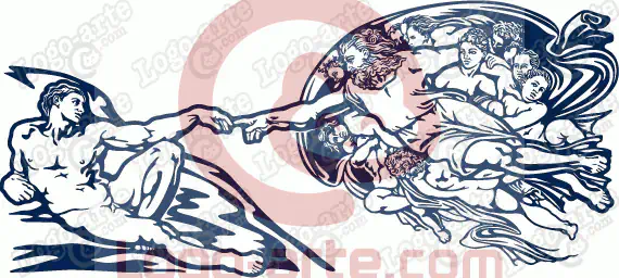 Imagen vectorial de La Creación de Adán, basada en la obra de Miguel ángel.