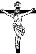 Jesus Christ on the cross vector art for sandblasting stencils and plotter cutting DXF/SVG.
