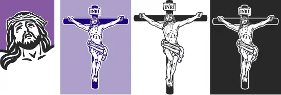 Immagini vettoriali di Gesù Cristo sulla croce da scaricare.