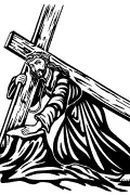 The fall of Jesus line art vector for laser engraving on wood and CNC.