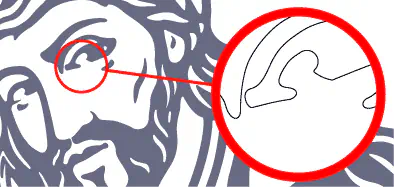 Las puntas y ángulos de esta imagen vectorial están redondeados para facilitar el corte y pelado.