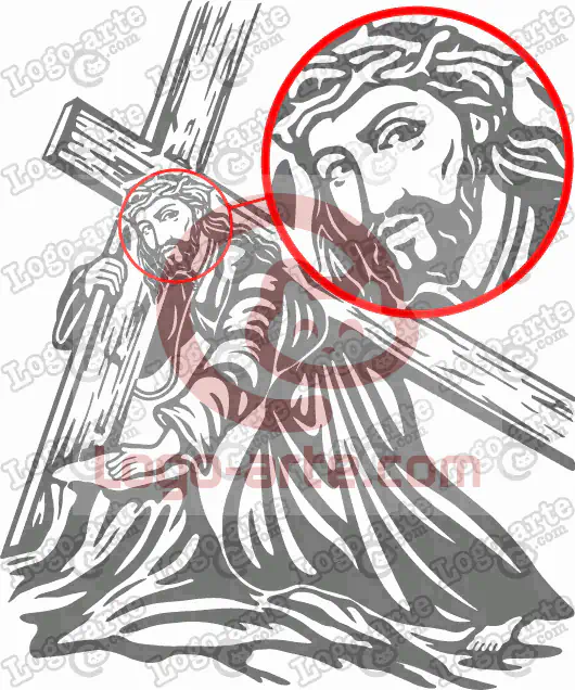 Imagen vectorial del Cristo del Paño mostrando detalle ampliado.