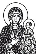 Our Lady of Czestochowa vector art for sandblasting stencils and plotter cutting DXF/SVG.