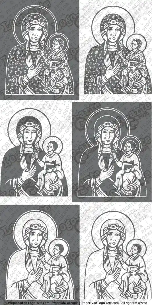 Vector images of the Virgin of Czestochowa available for download.