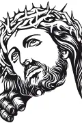 Imagen vectorial de Ecce Homo (rostro de Cristo con la corona de espinas) para cortar en plotter y CNC.