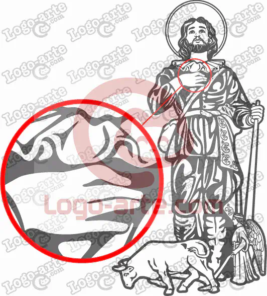 Imagem vetorial de Santo Isidro Labrador para cortar em plotter ou gravação. Imagem cristã para plotter.