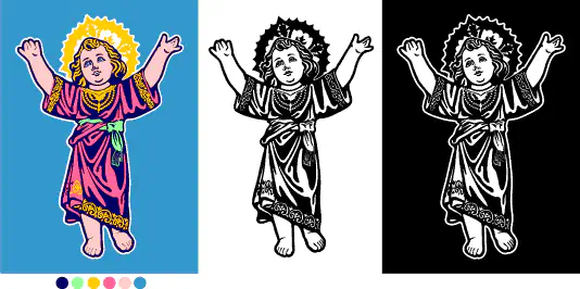 Immagini vettoriali del Divino Bambino Gesù da scaricare.