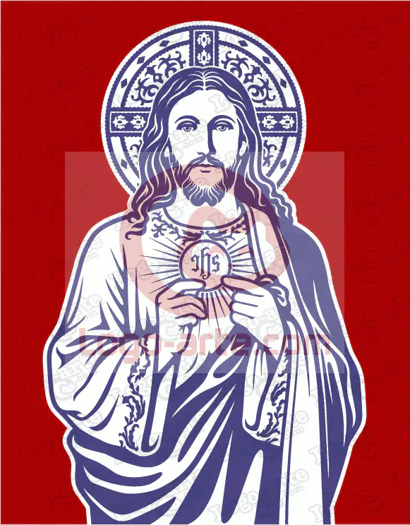 Imagem vetorizada de Jesus Pão da Vida em 2 cores para plotter.