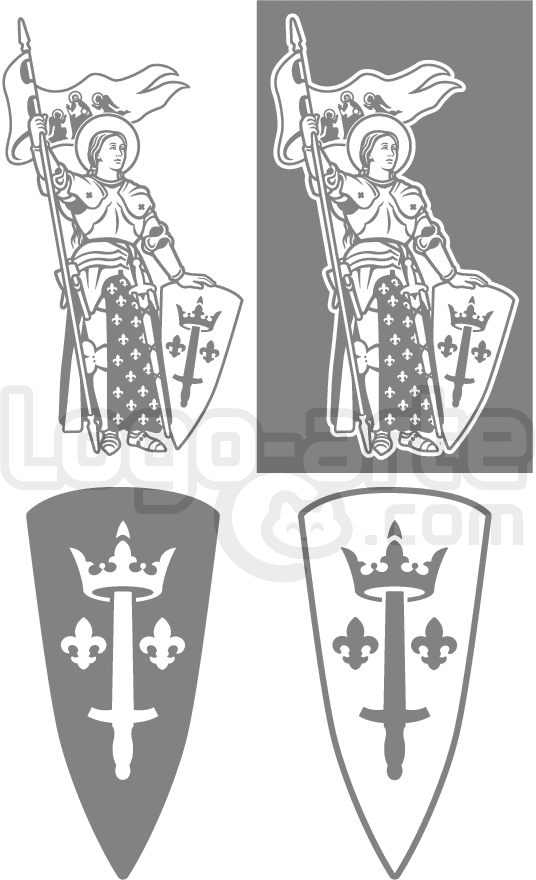 Imagens vetoriais de Joana d'Arc disponíveis para descarregar.