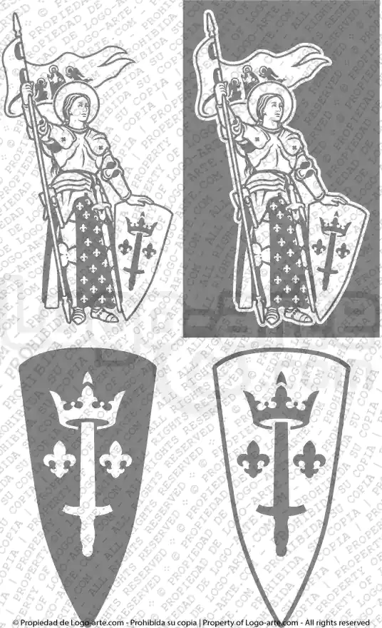 Immagini vettoriali di Santa Giovanna d'Arco disponibili per il download.