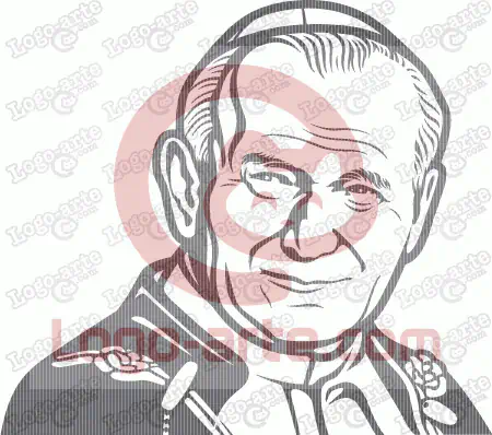 Retrato vetorial de João Paulo II para plotter.