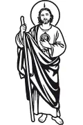 San Judas Tadeo vectorial para corte de máscaras en plotter, chorro de arena y grabado CNC formato DXF.