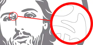 The tips and angles of this vector are rounded to facilitate cutting and weeding.