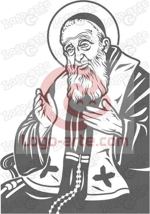 Arte vetorial de São Leopoldo Mandic, para corte em plotter ou gravação