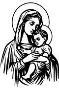Imagem vetorial de Maria com Jesus nos braços para corte em plotter e gravura