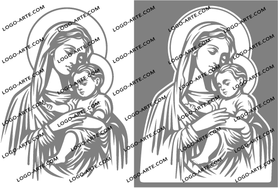 Imagens vetoriais de Maria com Jesus nos braços disponíveis para descarregar.