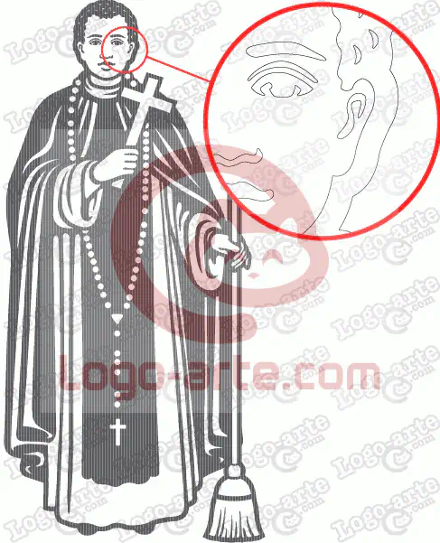 Arte vettoriale di San Martino de Porres per taglio plotter o incisione.