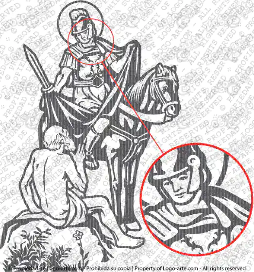 Arte vettoriale di San Martino di Tours per taglio plotter o incisione.