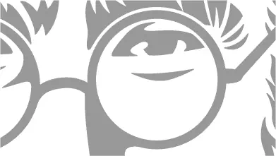 Le punte e gli angoli di questo ritratto vettoriale sono arrotondati per facilitare il taglio e il distacco.