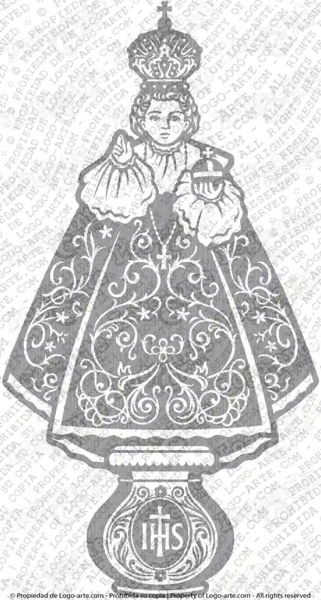 Immagine vettoriale del Santo Bambino Gesù di Praga per plotter.