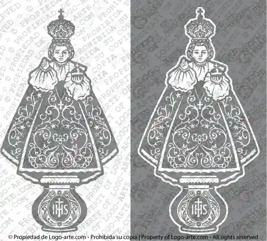 Immagini vettoriali del Santo Bambino Gesù di Praga da scaricare.