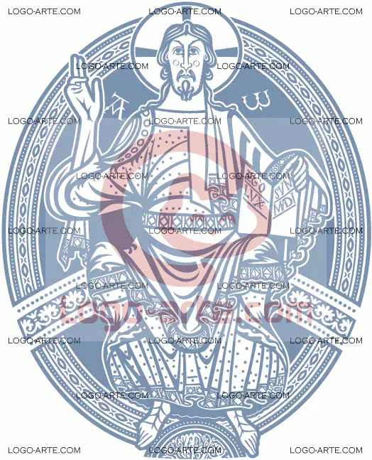 Imagem vetorial de Cristo Pantocrator para corte em plotter, gravação e impressão.