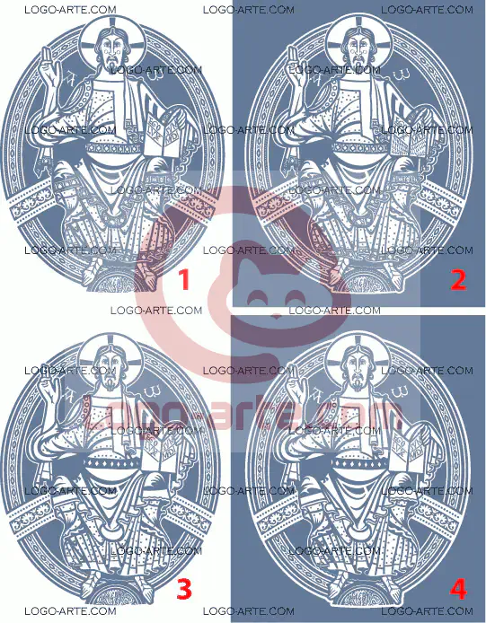 Imagens vetoriais do Cristo Pantocrator disponíveis para descarregar.