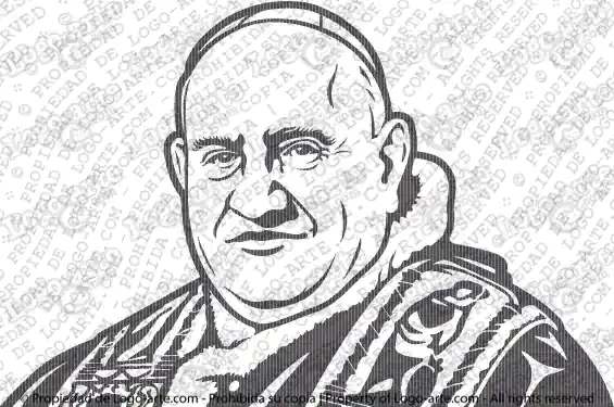 Retrato vectorial del Papa Juan XXIII para cortar en plotter.