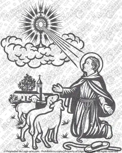 Arte vettoriale di San Pasquale Baylon per il taglio con plotter o incisione.