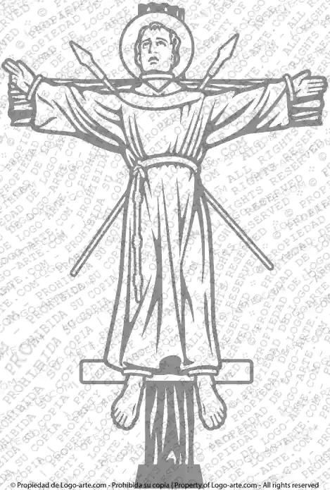 Vector image of Saint Peter Baptist for plotter cutting or engraving.