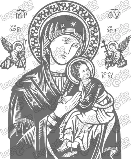 Imagem vetorial de Nossa Senhora do Perpétuo Socorro para corte em plotter ou gravação.