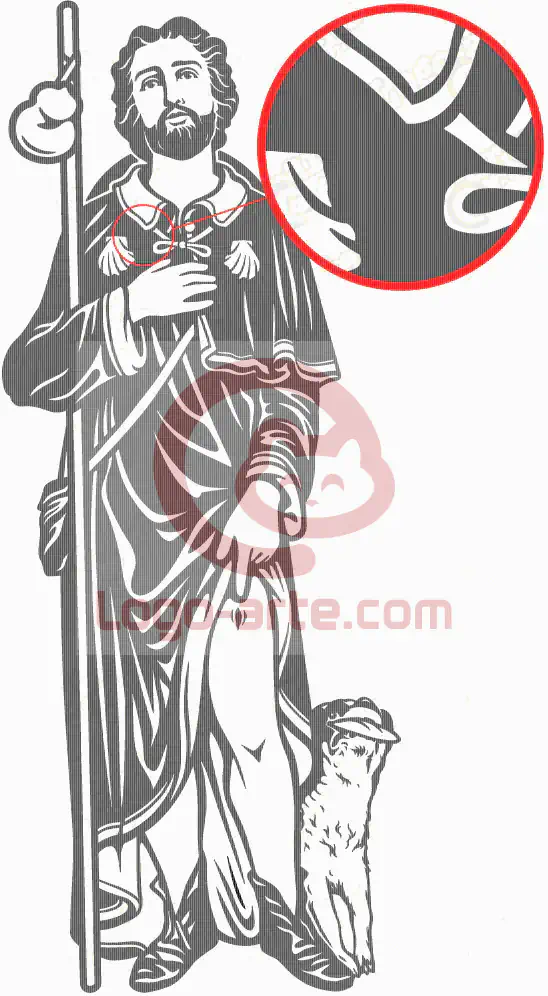 Saint Roch vector image for plotter cutting or engraving.
