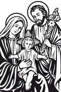 Disegno vettoriale di La Sacra Famiglia.