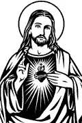 Sacred Heart of Jesus vector for monument engraving and stone CNC.